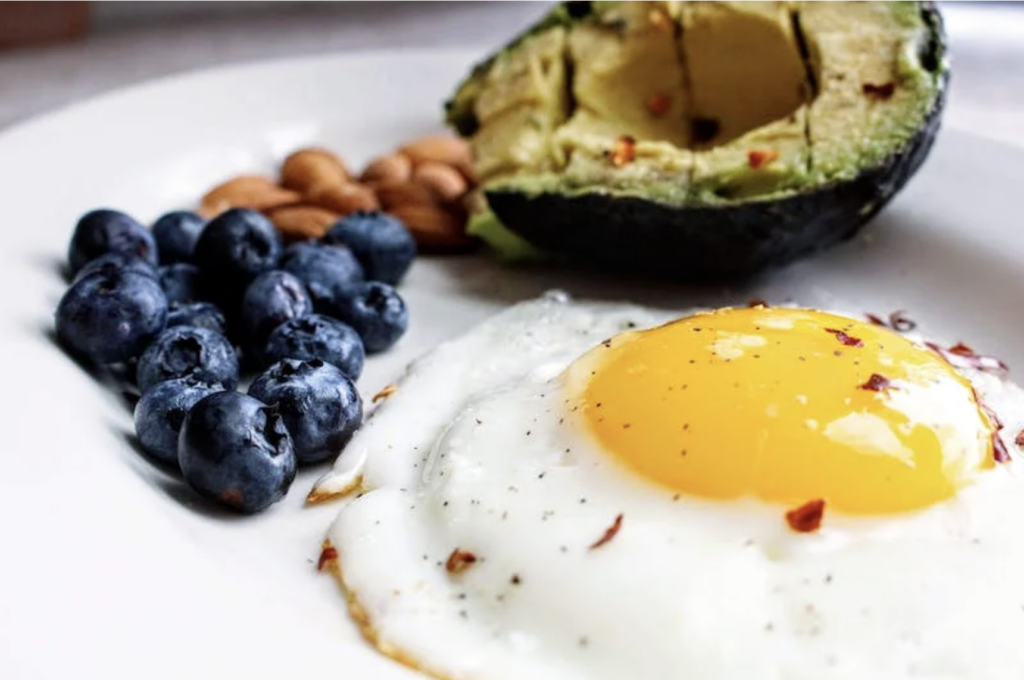 Ägg och avokado är bra exempel på mat man kan äta under en ketogen diet. Eftersom målet är att begränsa intaget av kolhydrater och främja ökat intag av fett.